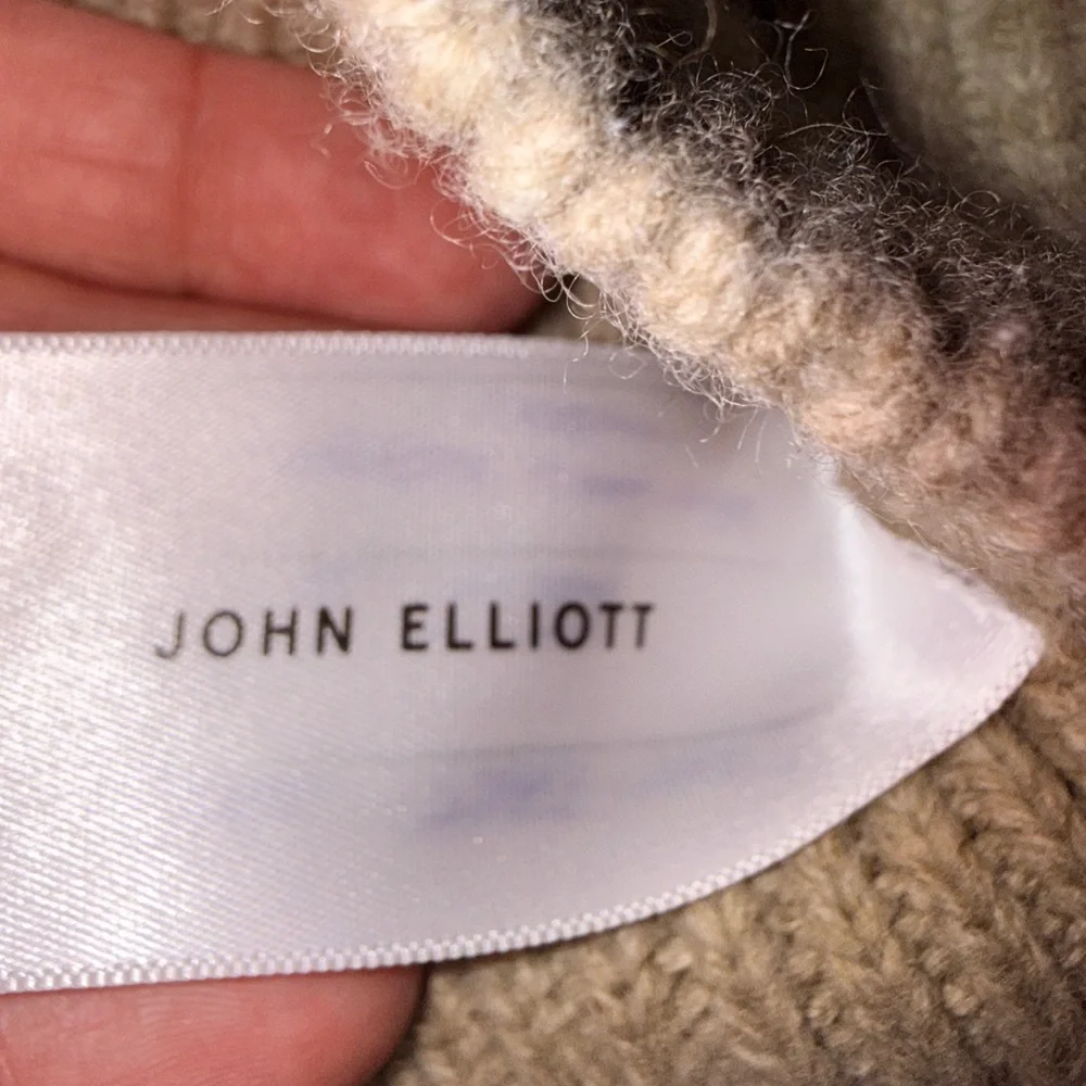 John Elliott Long Sleeve Pullover Sweater - Beige - Ribbed - Sample